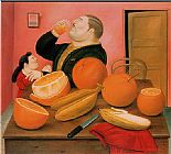 Famous Orange Paintings - Man drink Orange Juice